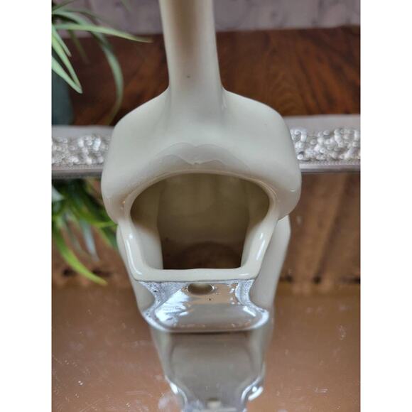 Vintage Cello Wall Pocket, Moyer Violin Planter, Purple Violets - Picture 5 of 6